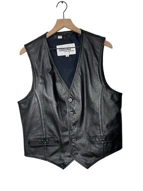 VINTAGE Wilson’s Leather Vest Black Size 44 (Men’s Large)